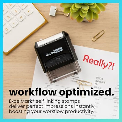 ExcelMark Self-Inking Novelty Message Stamp - Really?! - Red Ink