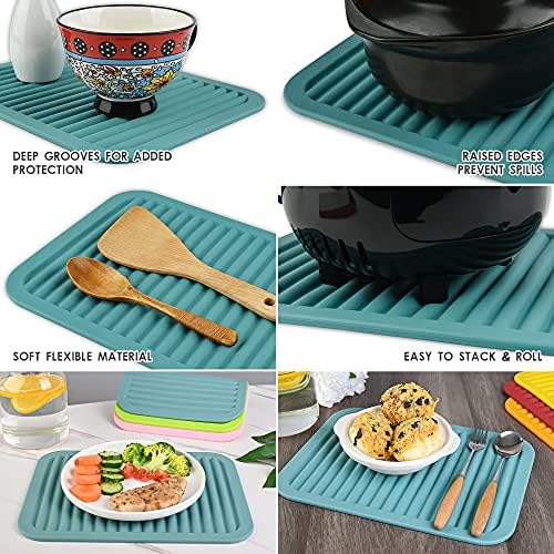 Purple Silicone Trivets Mats for Hot Dishes and Hot Pots, Hot Pads for