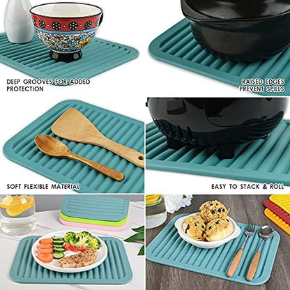 Purple Silicone Trivets Mats for Hot Dishes and Hot Pots, Hot Pads for