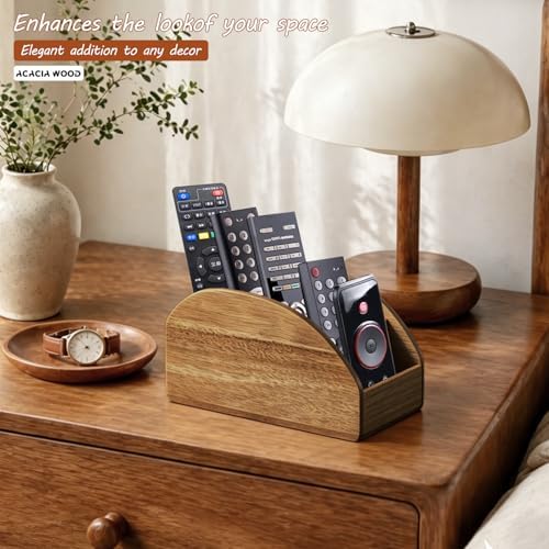 Wood TV Remote Control Holder, Cute Pen/Pencil Holder, Desktop