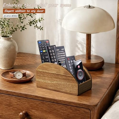 Wood TV Remote Control Holder, Cute Pen/Pencil Holder, Desktop