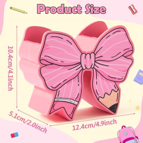 WATINC Bow Pencil and Pen Holder for Desk, 2 Pink Yellow Stationery