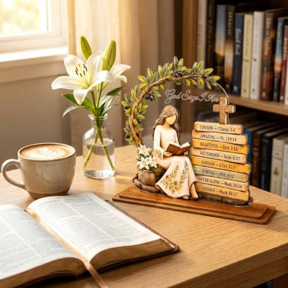 God Says I Am Christian Table Decor, Christian Gifts for Women