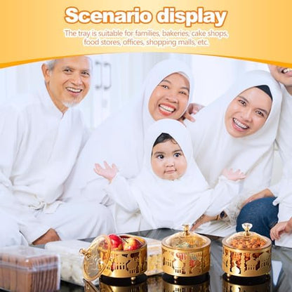 4 Pcs Ramadan Serving Trays with Lid Eid Mubarak Decor, Classic