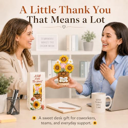 Thank You Gifts for Women Men – Teacher Appreciation Crochet Flower