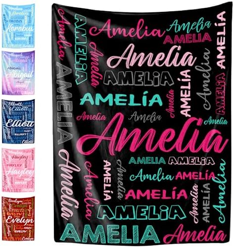 Custom Name Blanket for Baby Boys Girls, Personalized Baby Name Throws