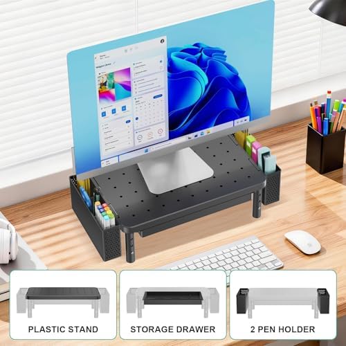 WALI Computer Monitor Stand with Storage and Pen Holder