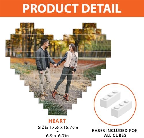 NAZENTI Personalized Building Brick Photo Block, Customized Photo
