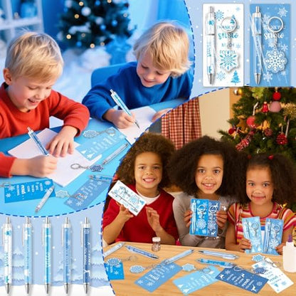 ANGOLIO Winter Snowflake Gifts Bulk 230Pcs Winter Snowflake Bookmarks