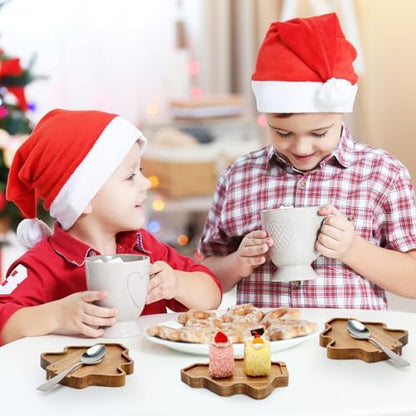 Tree Christmas Spoon Rest for Counter Acacia Wood Spoons Holder Stove