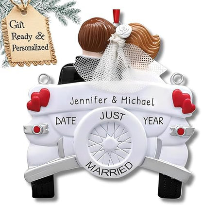 Personalized Our First Christmas Married Ornament 2026, Just Married