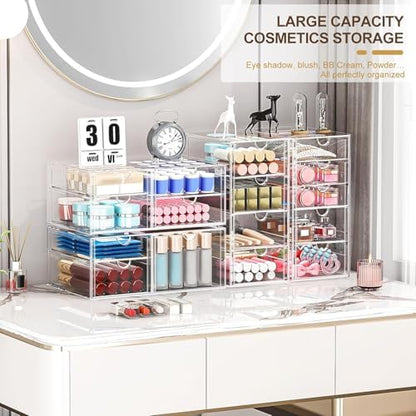 caktraie Acrylic16-Drawer Storage & Makeup Organizer for Desk