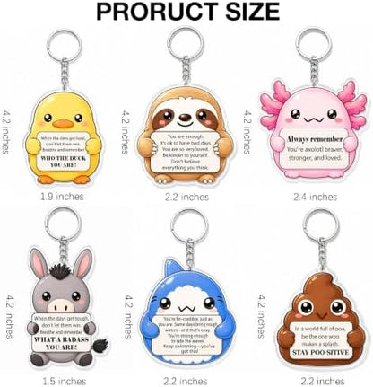 Inspirational Gifts Bulk for Women Teens Staff Positive Keychains