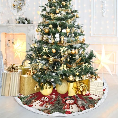 Christmas Snowman Tree Skirt 48 Inches