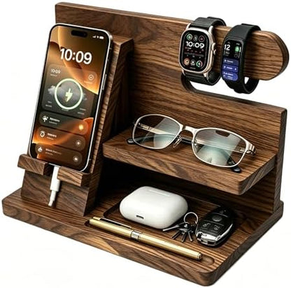 Gifts for Men Wood Phone Docking Station Birthday Gift for Men