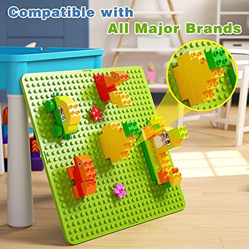 burgkidz Toddler Building Table Set: 1 Chair 128 Blocks Storage Box