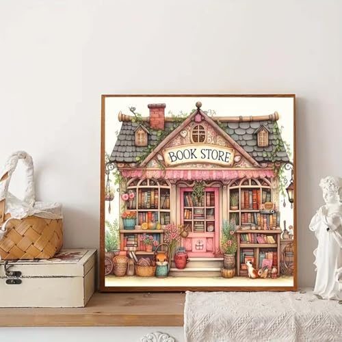 GEMFAMILY 5D Diamond Painting Kits for Adults, Book Store Diamond Art