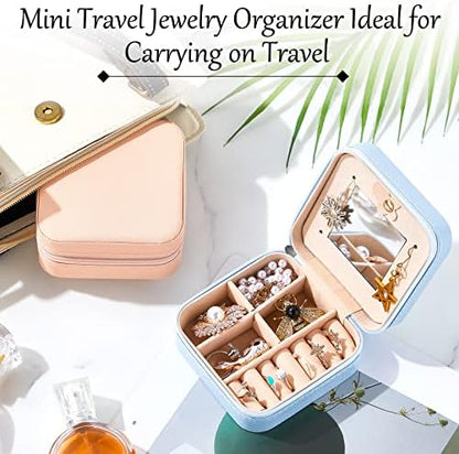 Bucherry 10 Pcs Mini Travel Jewelry Case with Mirror