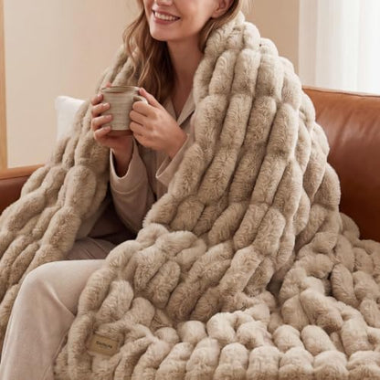 Bedsure Ultra Soft Double-Sided Faux Fur Throw Blanket for Couch