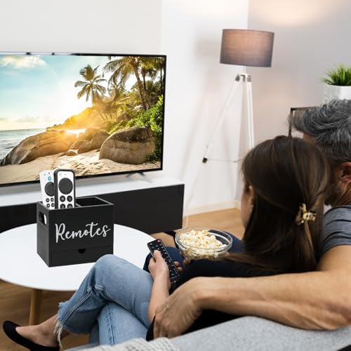 Remote Control Holder, Wooden TV Controller Holder, Desk Organizer
