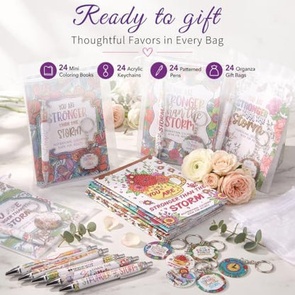 Sinload 96 Pcs Positive Coloring Book Gift Set with Inspirational Pens