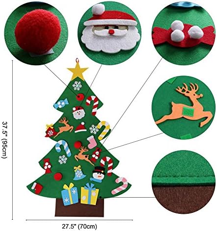 Aytai DIY Felt Christmas Tree for Toddlers, Hanging Christmas