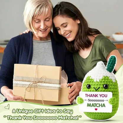 Thank You Gifts for Women Crochet Matcha Plush, Funny Christmas