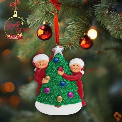 Santa Tell Me First Christmas Ornament 2026 Personalized Couple