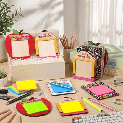 36 Pcs Wood Sticky Note Holder Pencil Set, Christmas Teachers Gifts