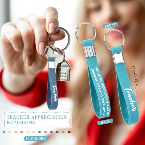 Sureio 12 Pcs 6 Styles Teacher Appreciation Gifts Bulk Silicone