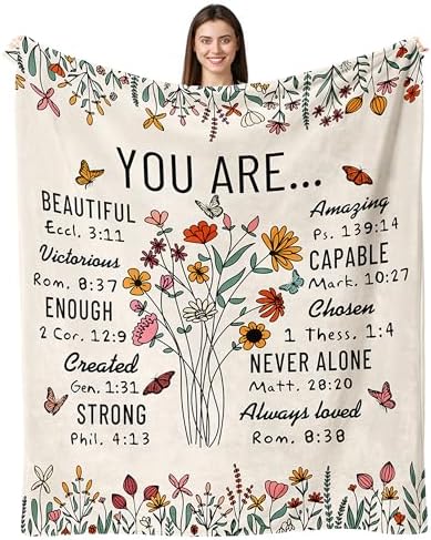 Christian Birthday Gifts for Women Faith, Christian Throw Blanket for
