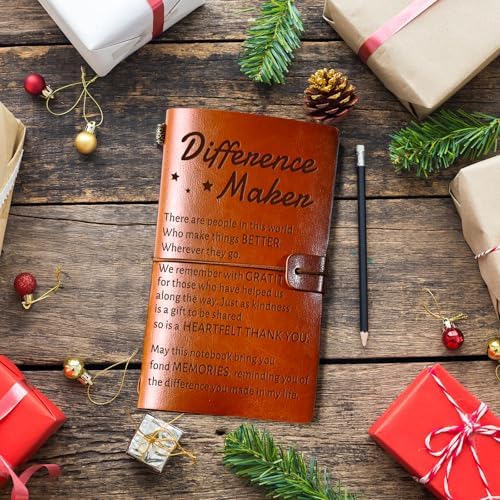 PRSTENLY Difference Maker Leather Journal, Thank You Gifts for Women