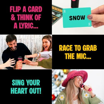 Grab The Mic - Award Winning Karaoke Party Game for Bad Singers w Foam