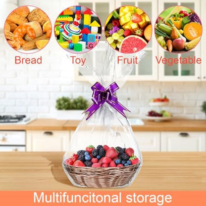 Yesland 16 Pcs Plastic Oval Basket for Gifts Empty, Small Bread Basket