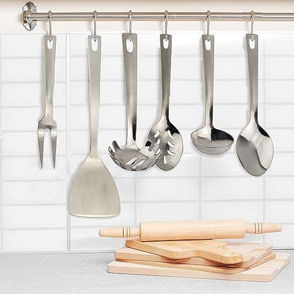 Darware Complete Serving Set (6-Piece, Silver); w/Pasta Server, Fork