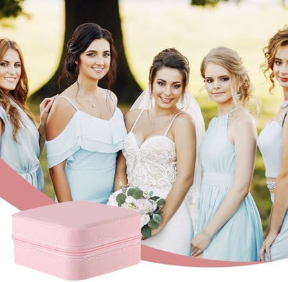 SHENLIU 12 Pcs Mini Pink Travel Jewelry Case Bridesmaid Proposal Gift