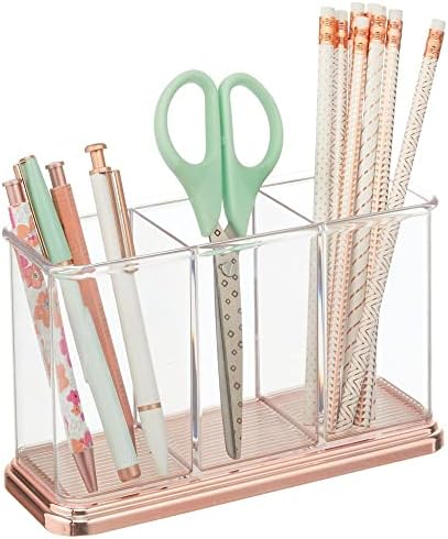 mDesign Plastic Organizer Cup Holder, Divided Storage Organizer for