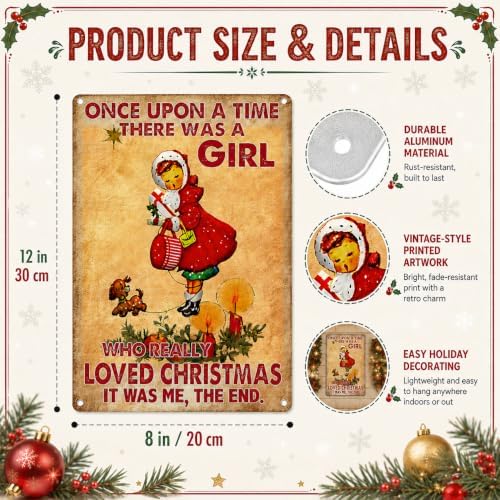 Joyline Women Girls Gifts Rustic Christmas Sign Just A Girl Who Loved