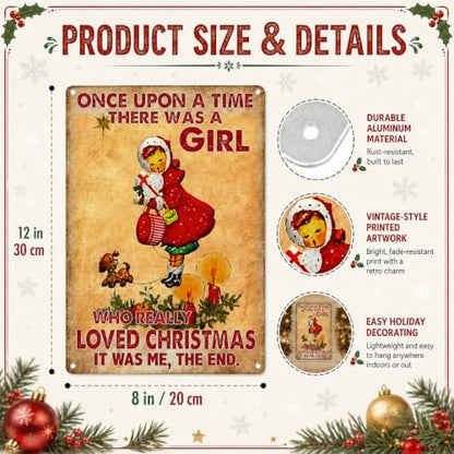 Joyline Women Girls Gifts Rustic Christmas Sign Just A Girl Who Loved