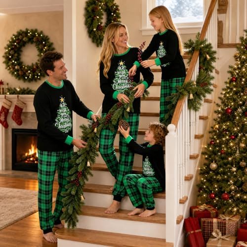 Family Christmas Pajamas Matching Sets Christmas Tree Cake Pjs