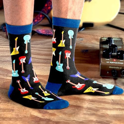 VICRAZY Guitar, Drum Socks For Men – Cool Music Accessories, Funny