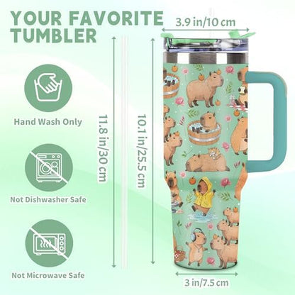 Capybara Gifts for Women Men, Capybara Tumbler Travel Mug Cup