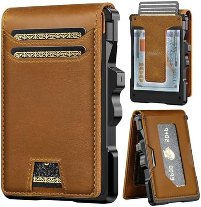 furid Genuine Leather Wallet for Men: Slim RFID Smart Minimalist