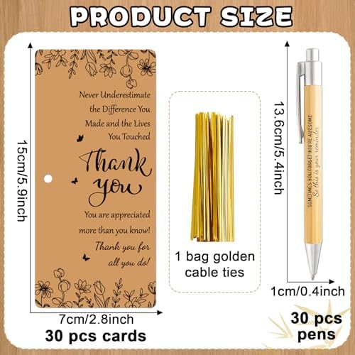 gisgfim 30 Sets Employee Appreciation Gift Bulk Inspirational Bamboo