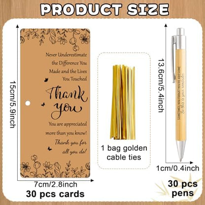 gisgfim 30 Sets Employee Appreciation Gift Bulk Inspirational Bamboo