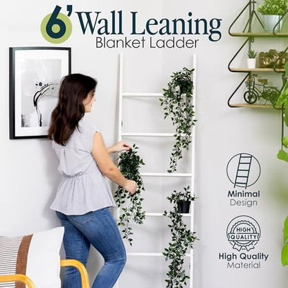 Blanket Ladder for the Living Room and Bedroom, Quilt Rack, 6-Tier