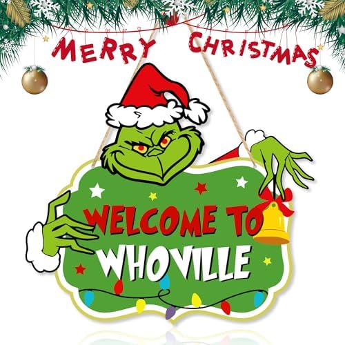 Christmas Decorations Hanging Signs Christmas Door Sign Welcome to