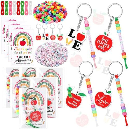 Suncalla 984 Pcs 24 Set Teacher Keychain Making Kit Teacher Charm