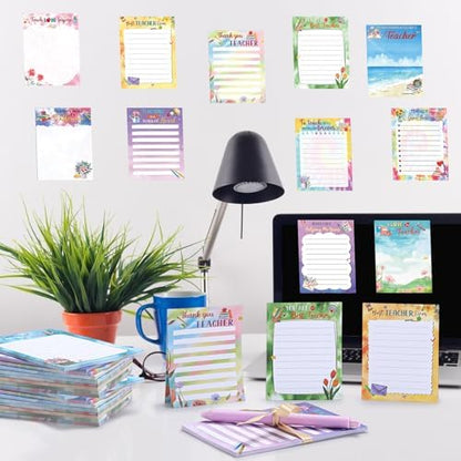 Yeaqee 12 Sets Back to School Teacher Gifts Bulk Teacher Notepads and