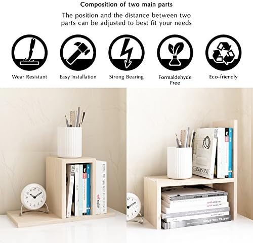 Jerry & Maggie Desktop Organizer Office Storage Rack Adjustable Wood